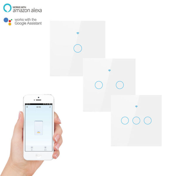 Interruptor Inteligente Wifi smart Touch 2 Canal-Blanco
